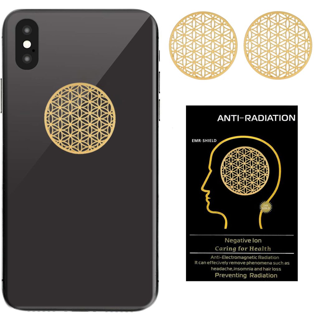 Lot 6 Autocollants Anti-Radiations CEM – Protection Ondes 5G WiFi Téléphone – Doré + Argent – Pour Smartphone, Tablette, Ordinateur