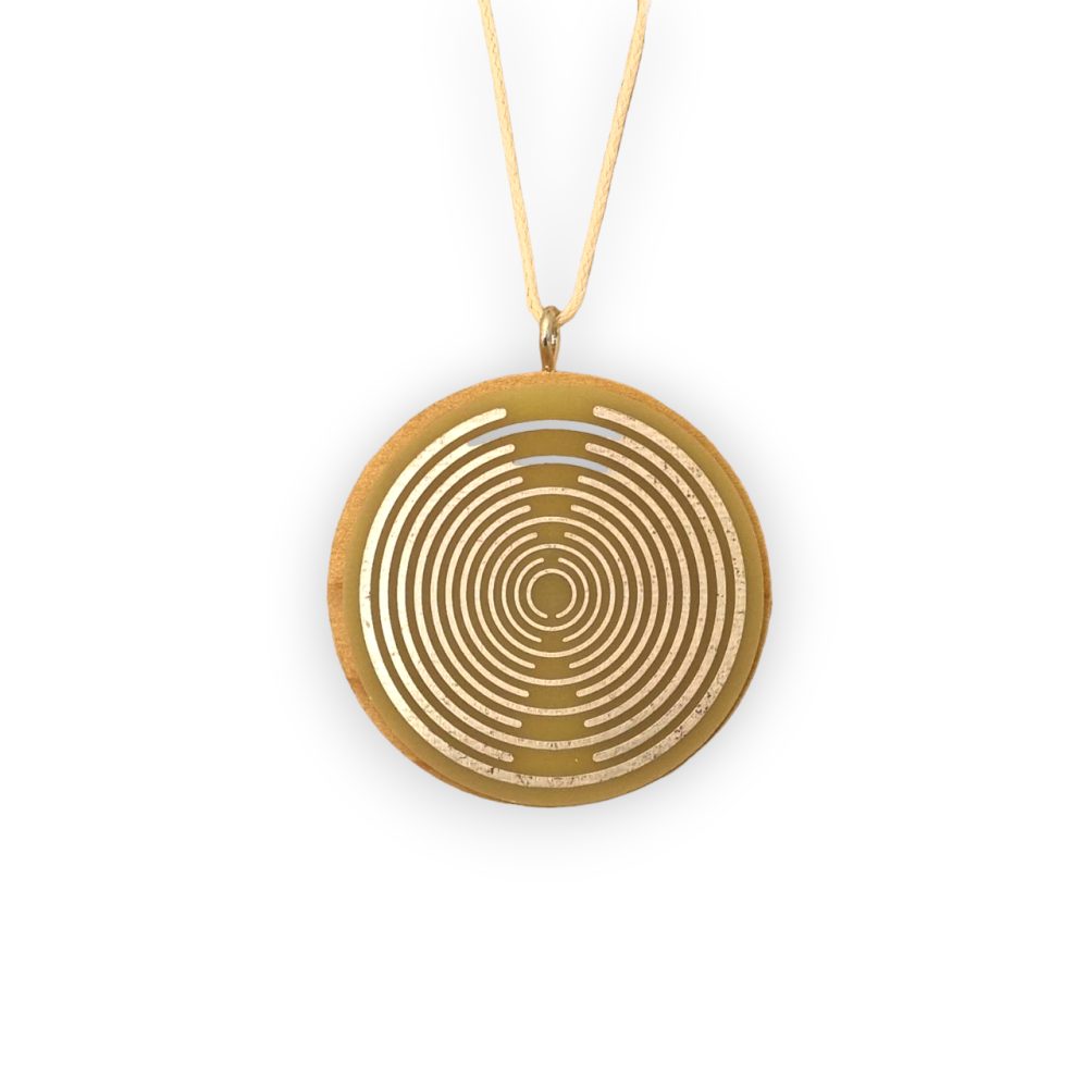 Pendentif énergétique LAKHOVSKY Rond Doré - Neuf Avec étiquettes, Idéal Pour Les Bien-être