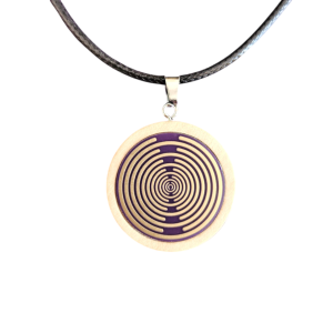 Pendentif énergétique LAKHOVSKY Ondes Scalaires en Bois Naturel Violet